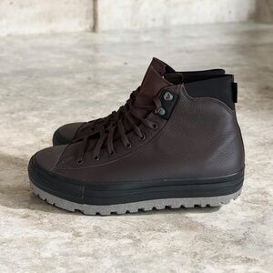 Converse Chuck Taylor All Star Hi Top Sneakers Mens 13 Leather Brown Waterproof